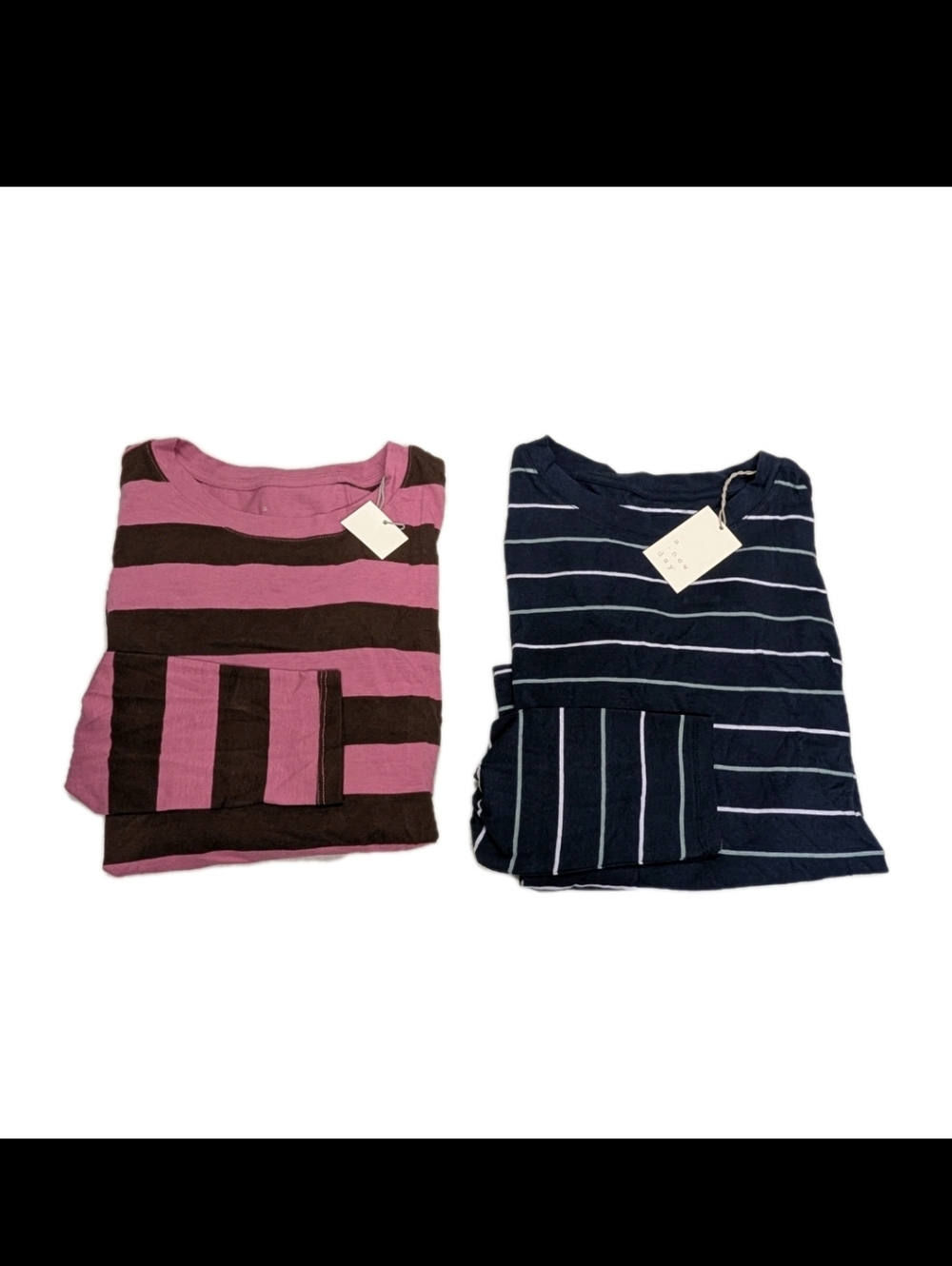 NWT A New Day Long Sleeve T Shirt Lot Of 2 Striped M Preppy #2400
